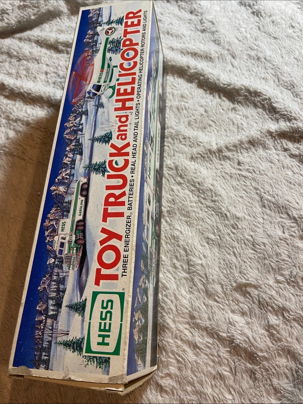 Hess Green & White Gasoline Truck and Helicopter Set 1995